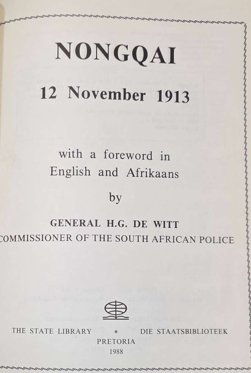 SA POLICE NONGQAI REPRINT 1988