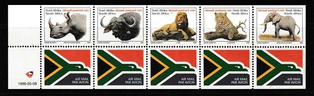 Big Five strip  SACC 946a  MNH