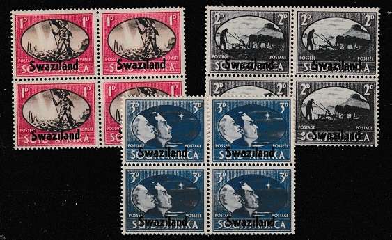 SWAZILAND.  MNH   SMALL SPOT BACK OF 1d STAMP   SACC38/40