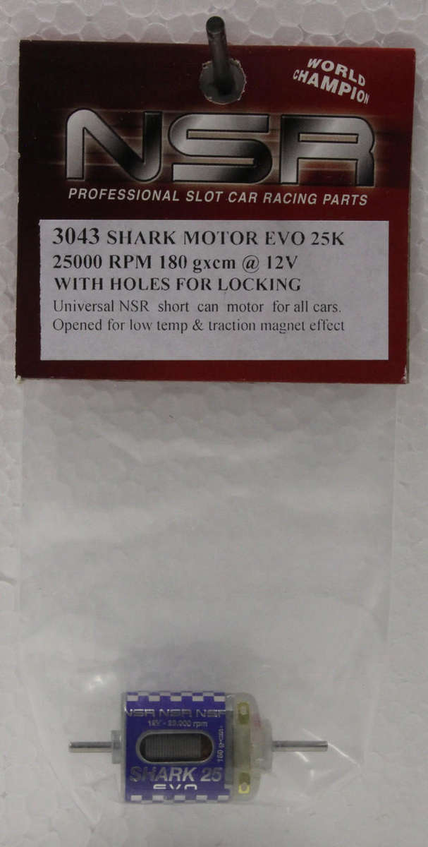Scalextric NSR Shark 25000 rpm motor dual shaft short can  1/32 SLOT