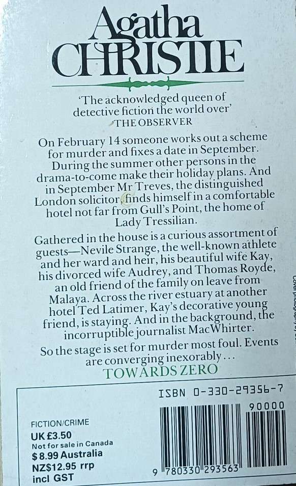 Towards Zero - Agatha Christie - Softcover