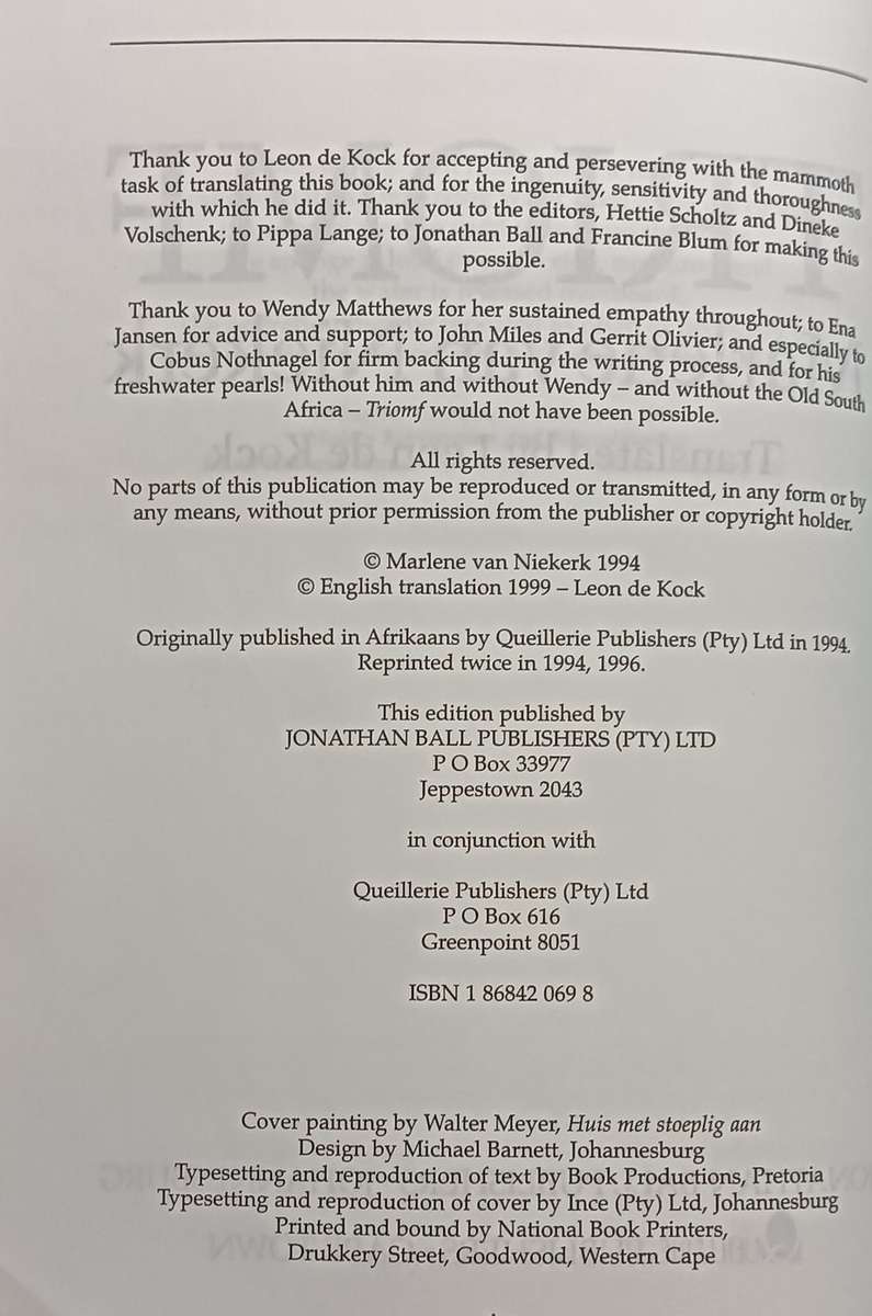 Triomf - Marlene van Niekerk - Softcover - 464 pages