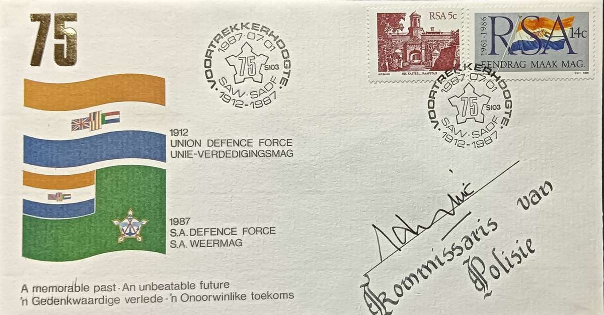 RSA 1987 SA Defense Force Cover Signed Commissioner of Police