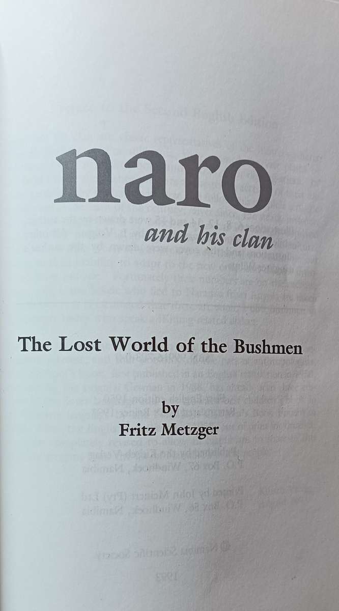 Naro and His Clan - Fritz Metzger - Softcover - 87 pages