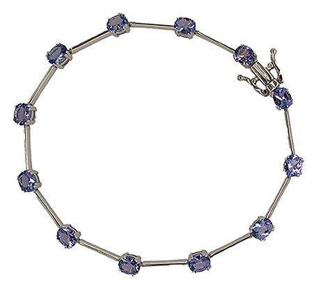 9k / 9ct white gold TENNIS BRACELET: 4.00cttw AAA oval Tanzanites