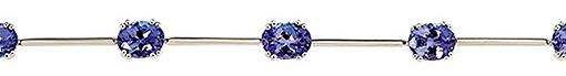 9k / 9ct white gold TENNIS BRACELET: 4.00cttw AAA oval Tanzanites