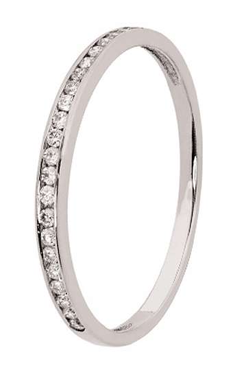18k / 18ct white gold Eternity RING: 0.11cttw channel set diamonds