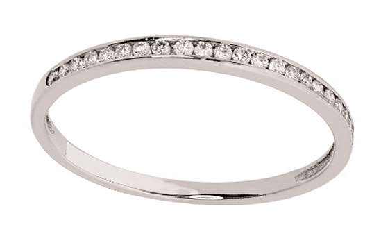 18k / 18ct white gold Eternity RING: 0.11cttw channel set diamonds