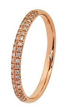 9k / 9ct rose gold Anniversary or Eternity RING / BAND: 0.15cttw pave diamonds