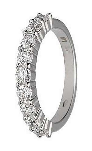 18k / 18ct white gold Eternity RING: 1.00cttw Lab Grown Diamonds, size N. Last one!