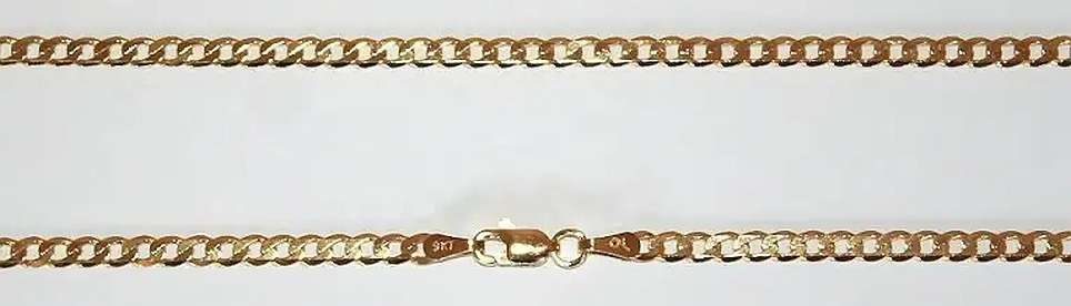 9k / 9ct gold oval curb BRACELET: 2.6mm wide, 19cm
