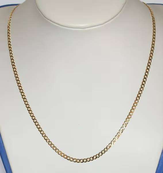 9k / 9ct gold oval curb CHAIN: 3mm wide, 55cm