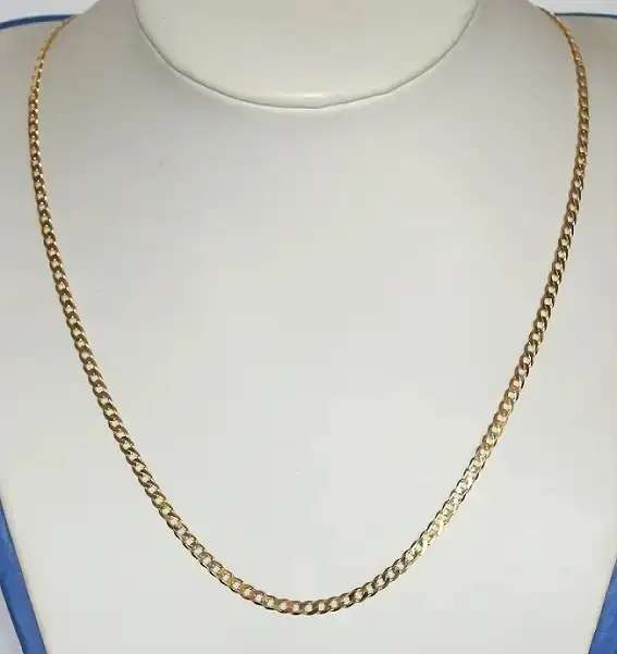 9k / 9ct gold oval curb CHAIN: 3mm wide, 50cm