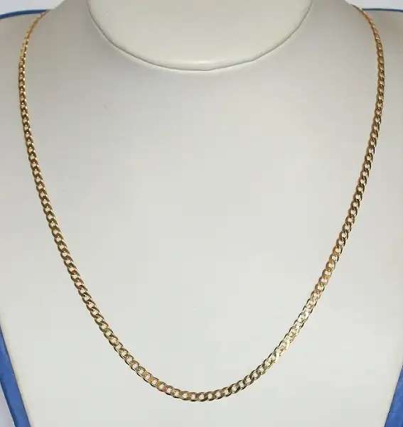9k / 9ct gold oval curb CHAIN: 3mm wide, 60cm