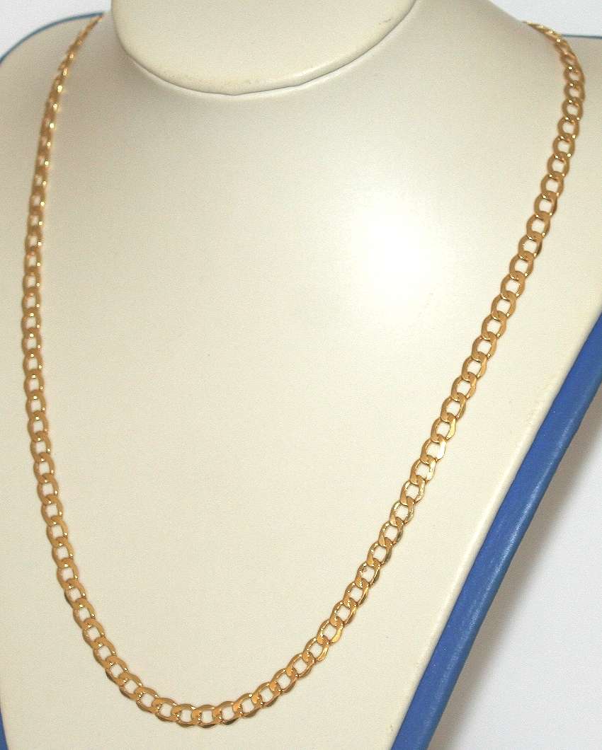 9k / 9ct gold hollow Curb CHAIN: 5.1mm wide, 50cm