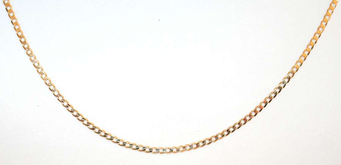 9k / 9ct gold CHAIN: Square curb, 2.9mm wide, 55cm