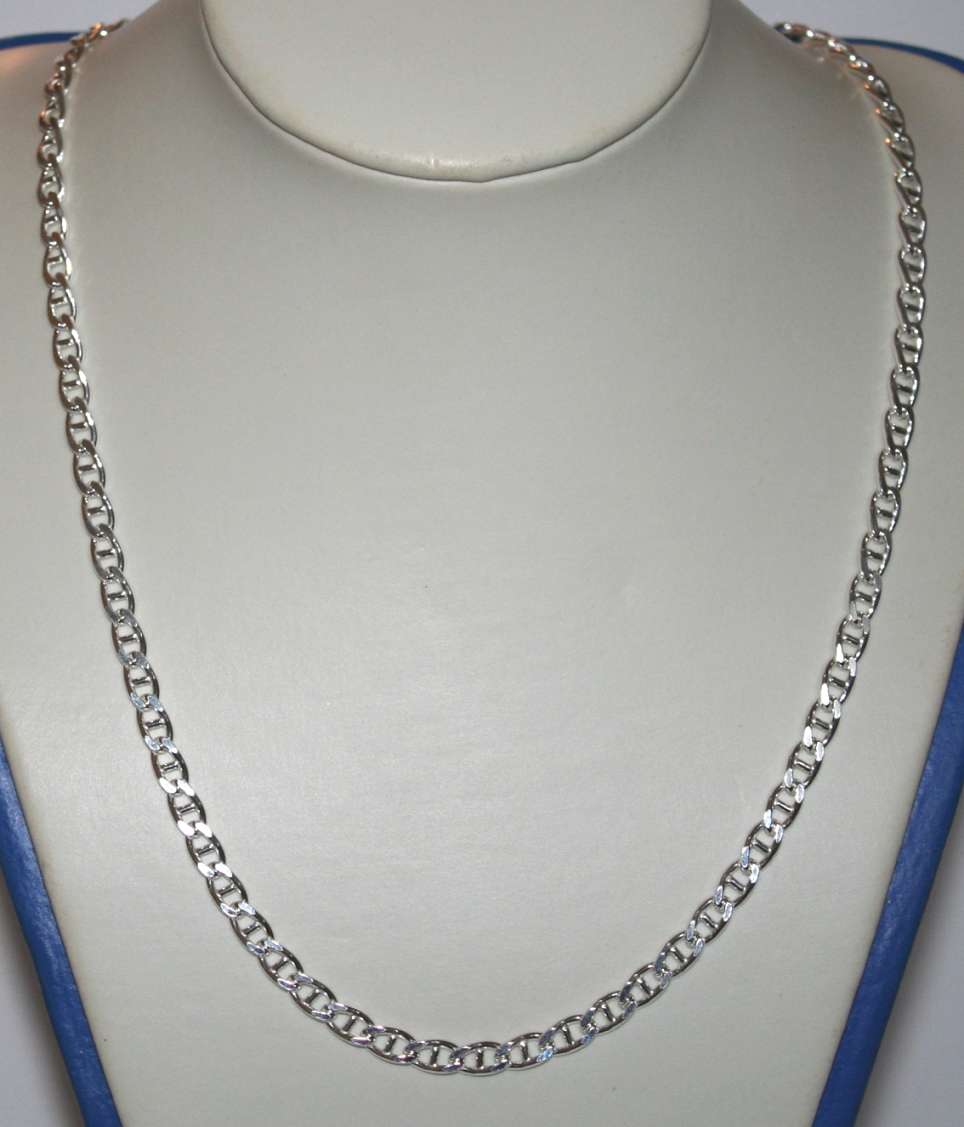 Marina link CHAIN: 4.8mm wide, 50cm, sterling silver