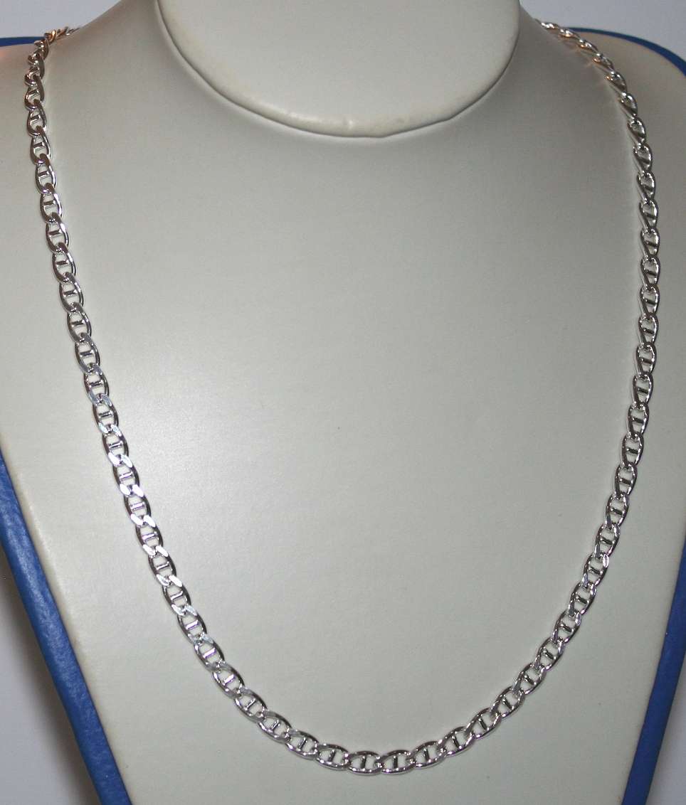 Marina link CHAIN: 4.8mm wide, 50cm, sterling silver