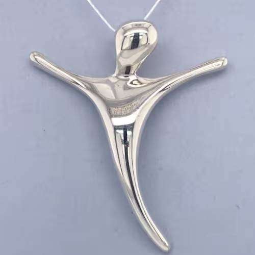 Modern slider CRUCIFIX / CROSS: 36x31mm, sterling silver - a STUNNER!