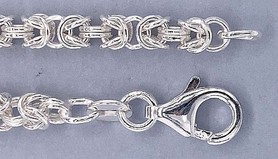 Sterling silver Byzantine CHAIN: 3.6mm wide, 45cm