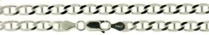 Marina link CHAIN: 4.8mm wide, 50cm, sterling silver