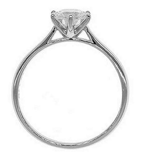 9k / 9ct white gold Solitaire Engagement or Dress RING: 1.00ct Moissanite, 6-claw GLAMOROUS. Limited