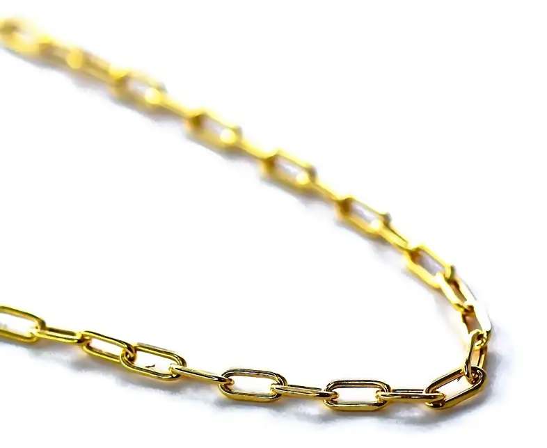 9k / 9ct gold paper clip BRACELET: 3.6mm wide, 19cm