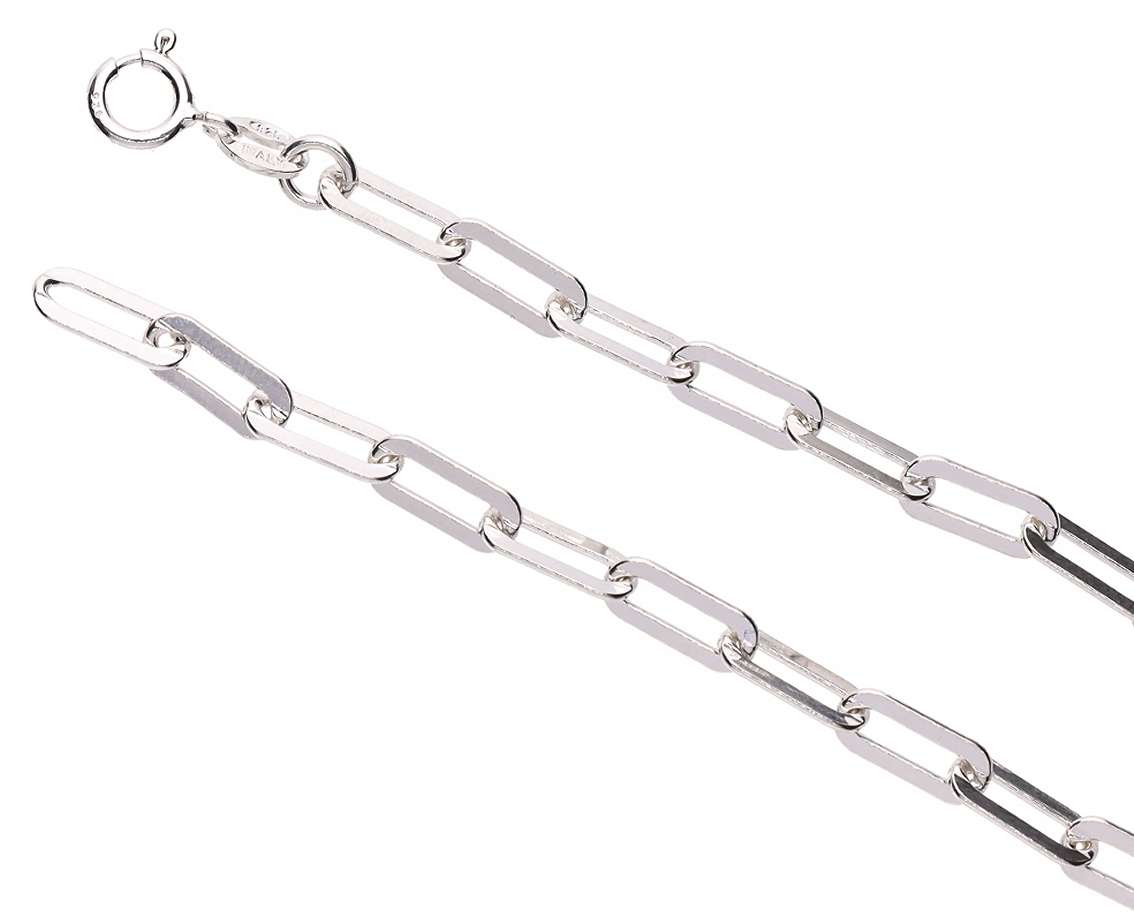 Paperclip CHAIN: 4mm wide, 50cm, sterling silver