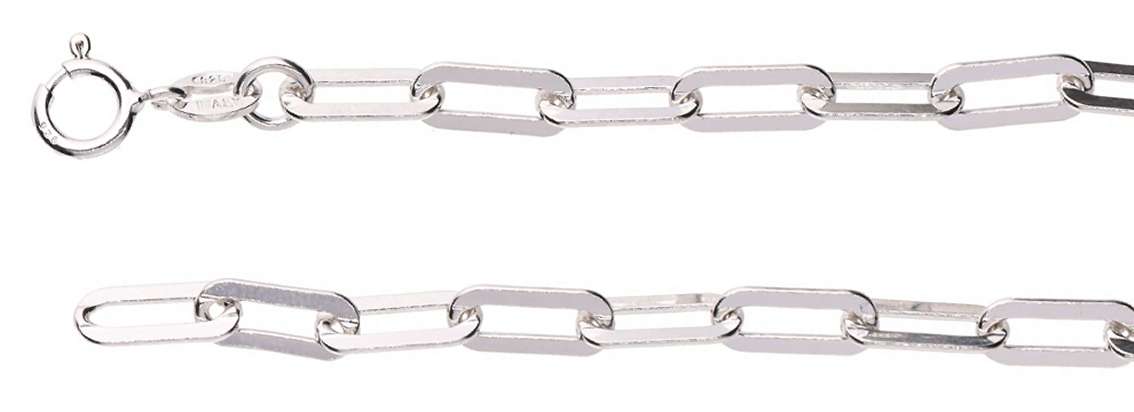 Paperclip CHAIN: 4mm wide, 50cm, sterling silver