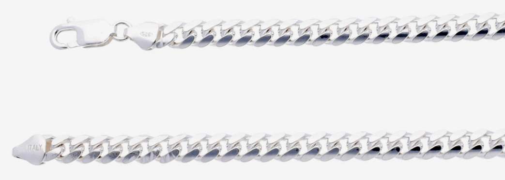 Sterling silver CHAIN: cut curb, 6.7mm wide, 60cm