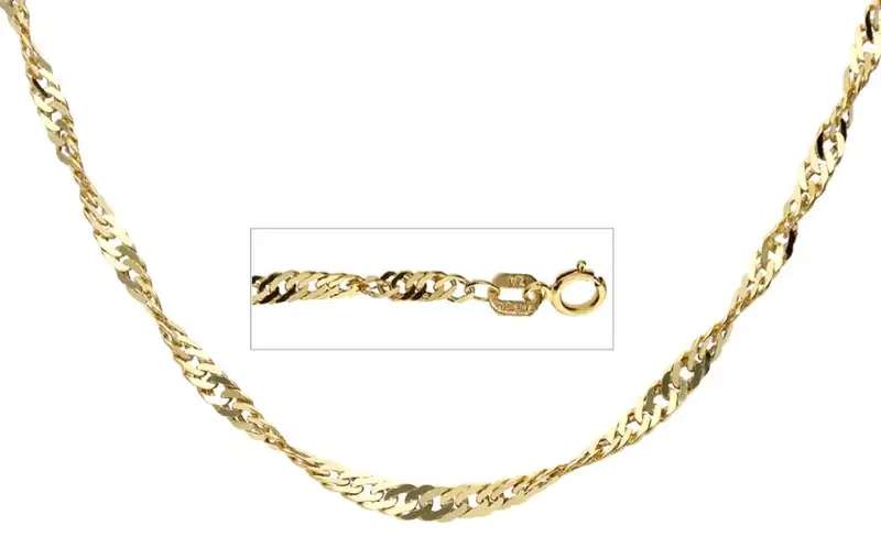 9k / 9ct gold Singapore ANKLE CHAIN: 2.5mm wide, 26cm
