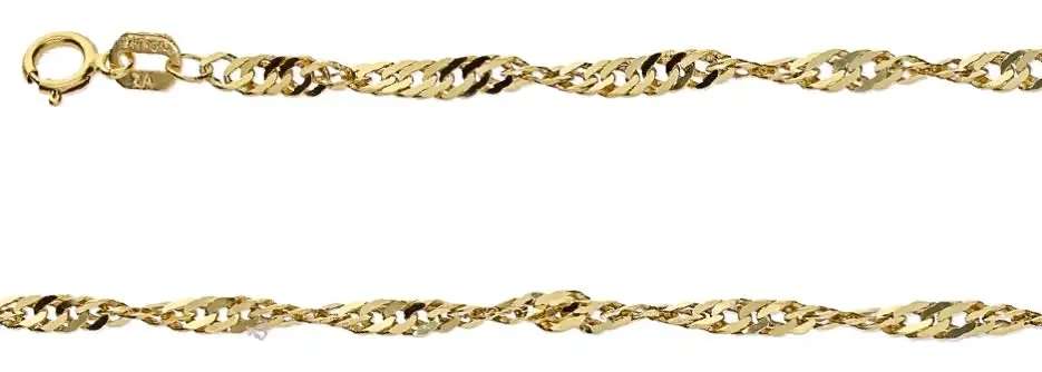 9k / 9ct gold Singapore ANKLE CHAIN: 2.5mm wide, 26cm