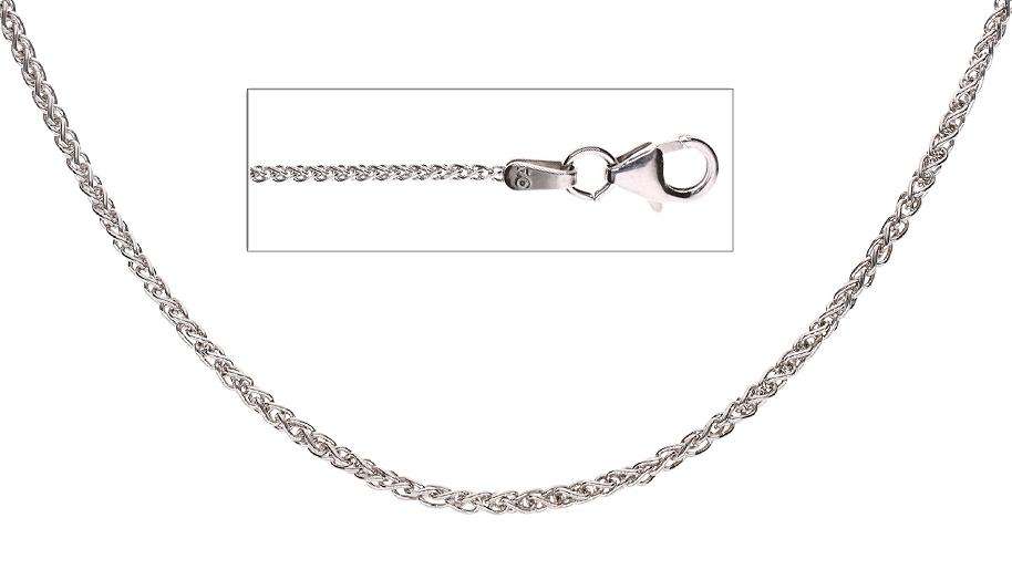 9k / 9ct white gold CHAIN: Wheat or Spiga link, 1.2mm wide, 45cm