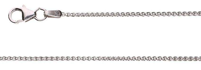 9k / 9ct white gold CHAIN: Wheat or Spiga link, 1.2mm wide, 45cm