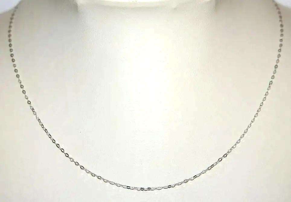 9k / 9ct white gold CHAIN: oval Anchor, 1.75mm wide, 45cm