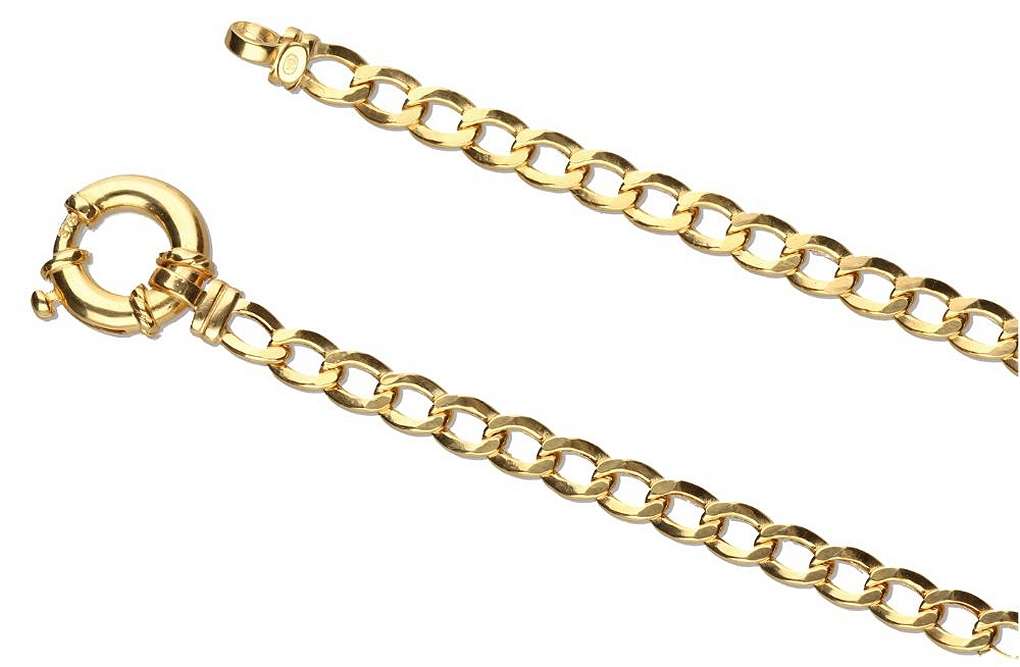 9k / 9ct gold curb Signoretti CHAIN: 4.9mm wide, 50cm