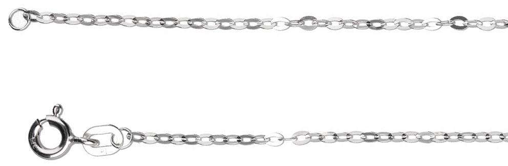 9k / 9ct white gold CHAIN: oval Anchor, 1.75mm wide, 45cm