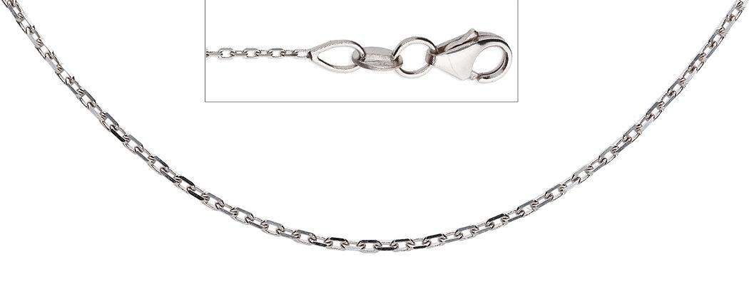 18k / 18ct white gold CHAIN: diamond-cut 0.9mm wide Anchor, 50cm