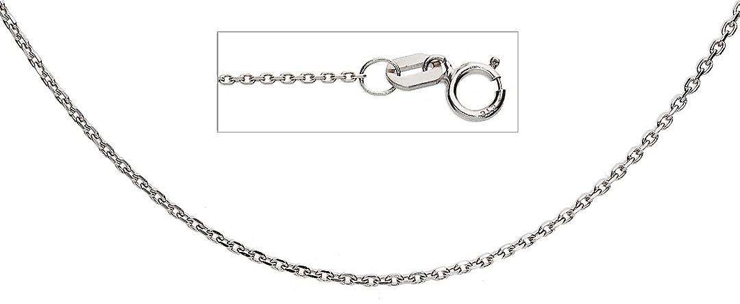 9k / 9ct white gold CHAIN: diamond-cut Anchor, 0.9mm wide, 50cm