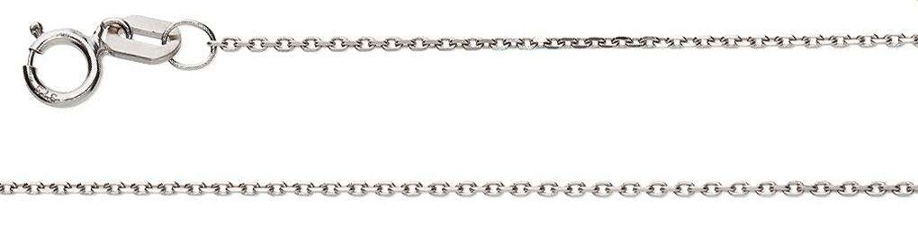 9k / 9ct white gold CHAIN: diamond-cut Anchor, 0.9mm wide, 50cm