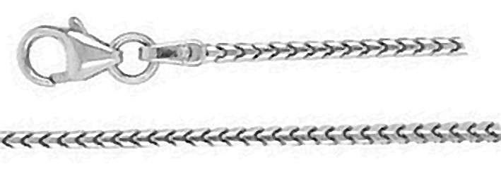9k / 9ct white gold CHAIN: Franco link, 1.5mm wide, 50cm