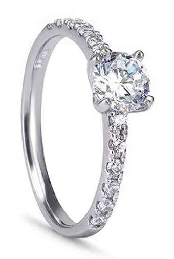 9k / 9ct white gold Engagement or Dress RING: simulated diamonds GLAMOROUS