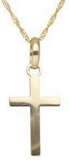 9k / 9ct yellow gold flat CROSS: 9.4x17.3mm