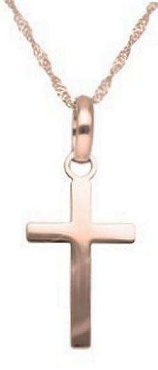 9k / 9ct rose gold flat CROSS: 9.4x17.3mm