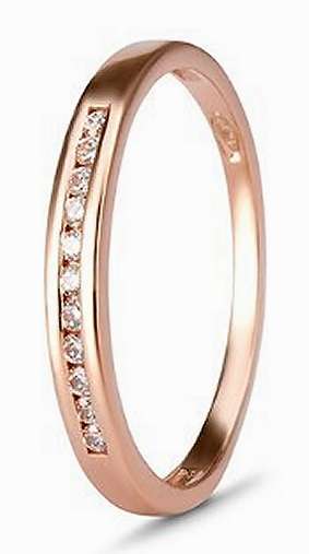 9k / 9ct rose gold ETERNITY RING / BAND: channel set simulated diamonds