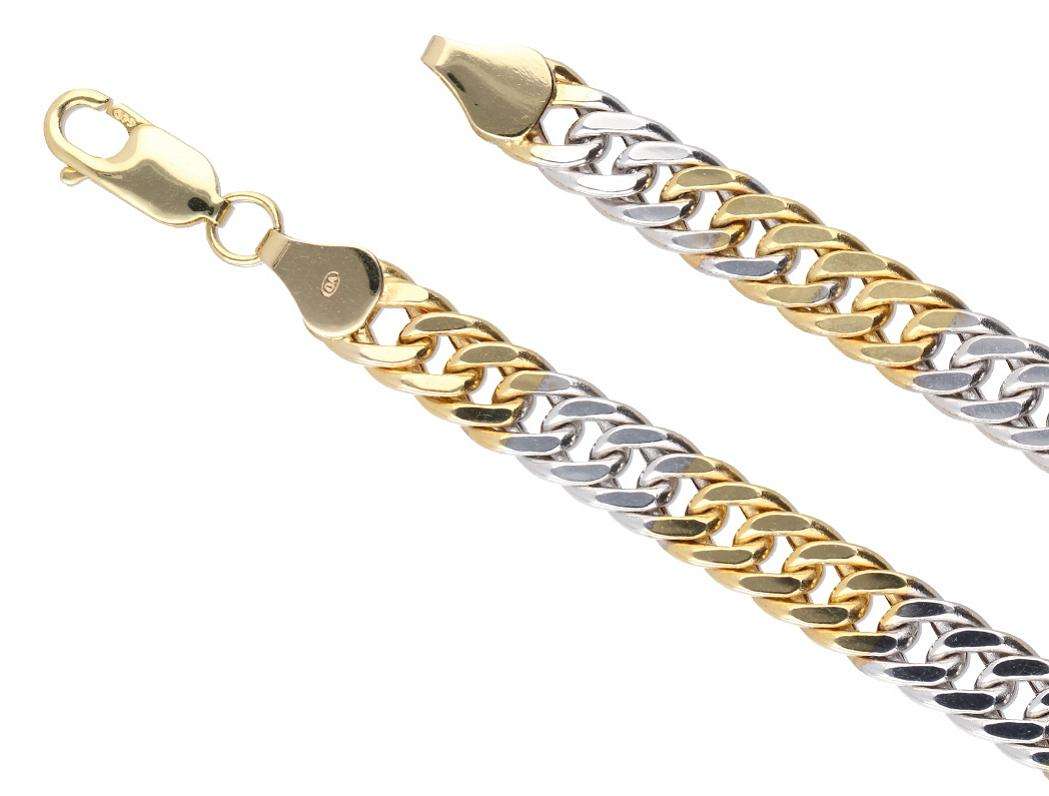 9k / 9ct yellow & white gold curb CHAIN: 7mm wide, 45cm  EXCLUSIVE. Limited!