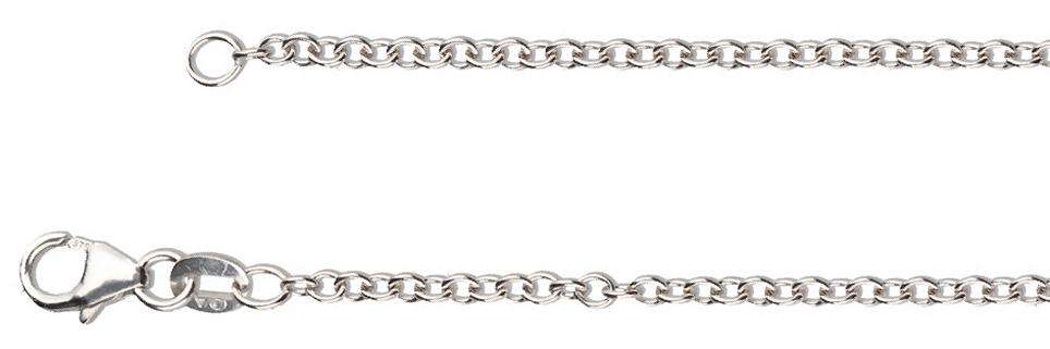 9k / 9ct white gold CHAIN: 2.25mm wide Rolo / Belcher, 55cm
