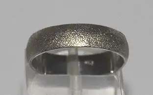 9k / 9ct white gold Wedding Band / Ring, 5mm wide, BLASTED, half round, size S, T or U