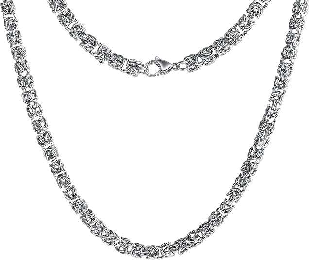 Sterling silver Byzantine CHAIN: 3.6mm wide, 45cm