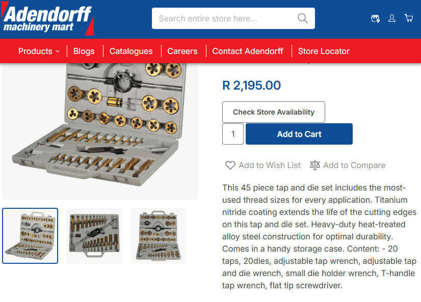 Imperial 45 pcs Alloy Steel Tap & Die Set (MAC AFRIC)